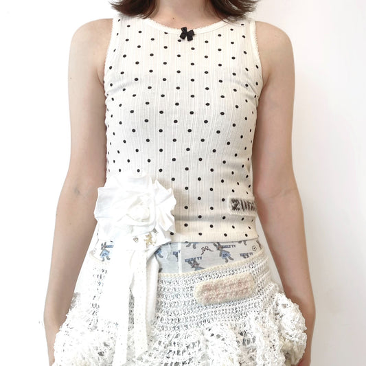 Rosette tops / white / タンクトップ