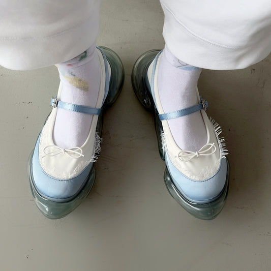 【MIKIOSAKABE】Lotus satin / BLUE SATIN / ストラップシューズ