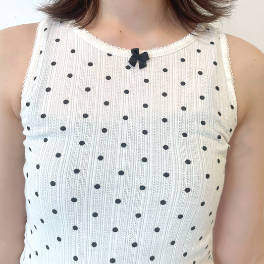 Rosette tops / white / タンクトップ