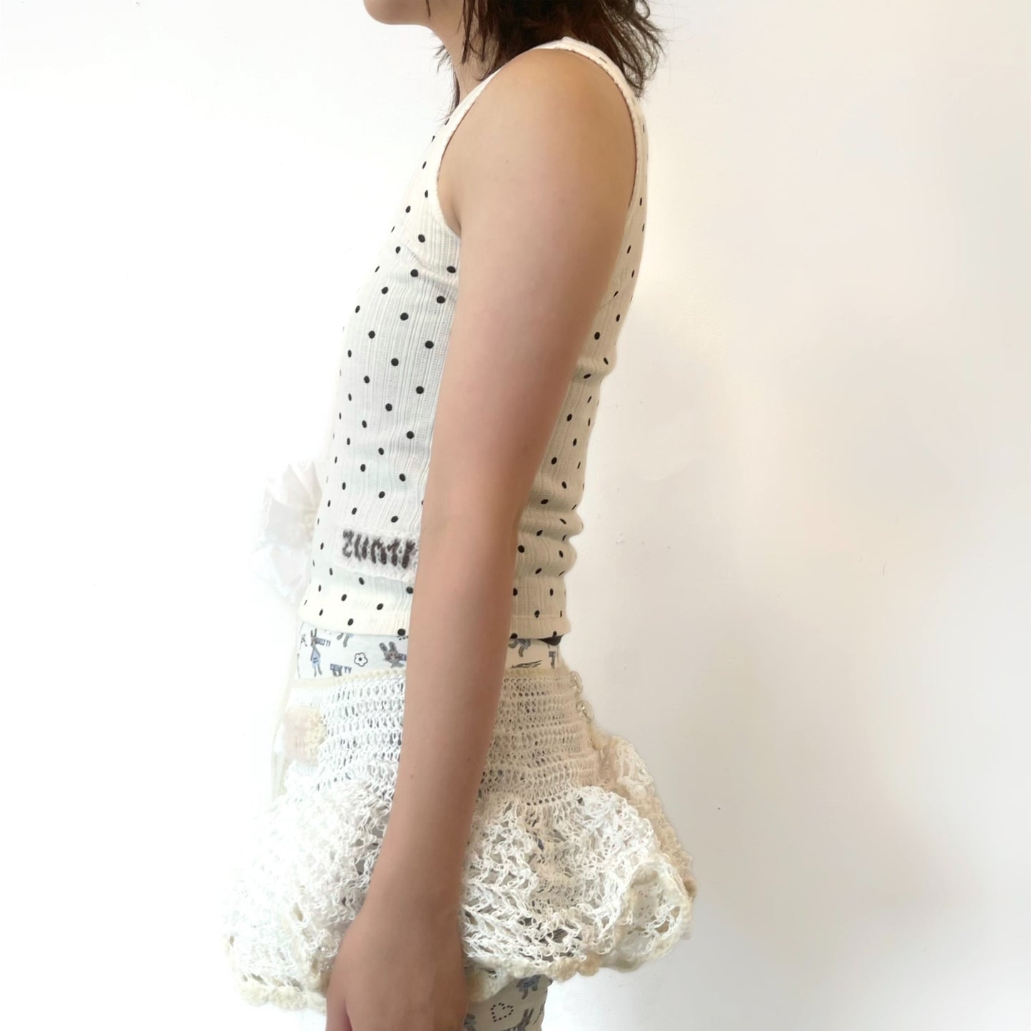 Rosette tops / white / タンクトップ