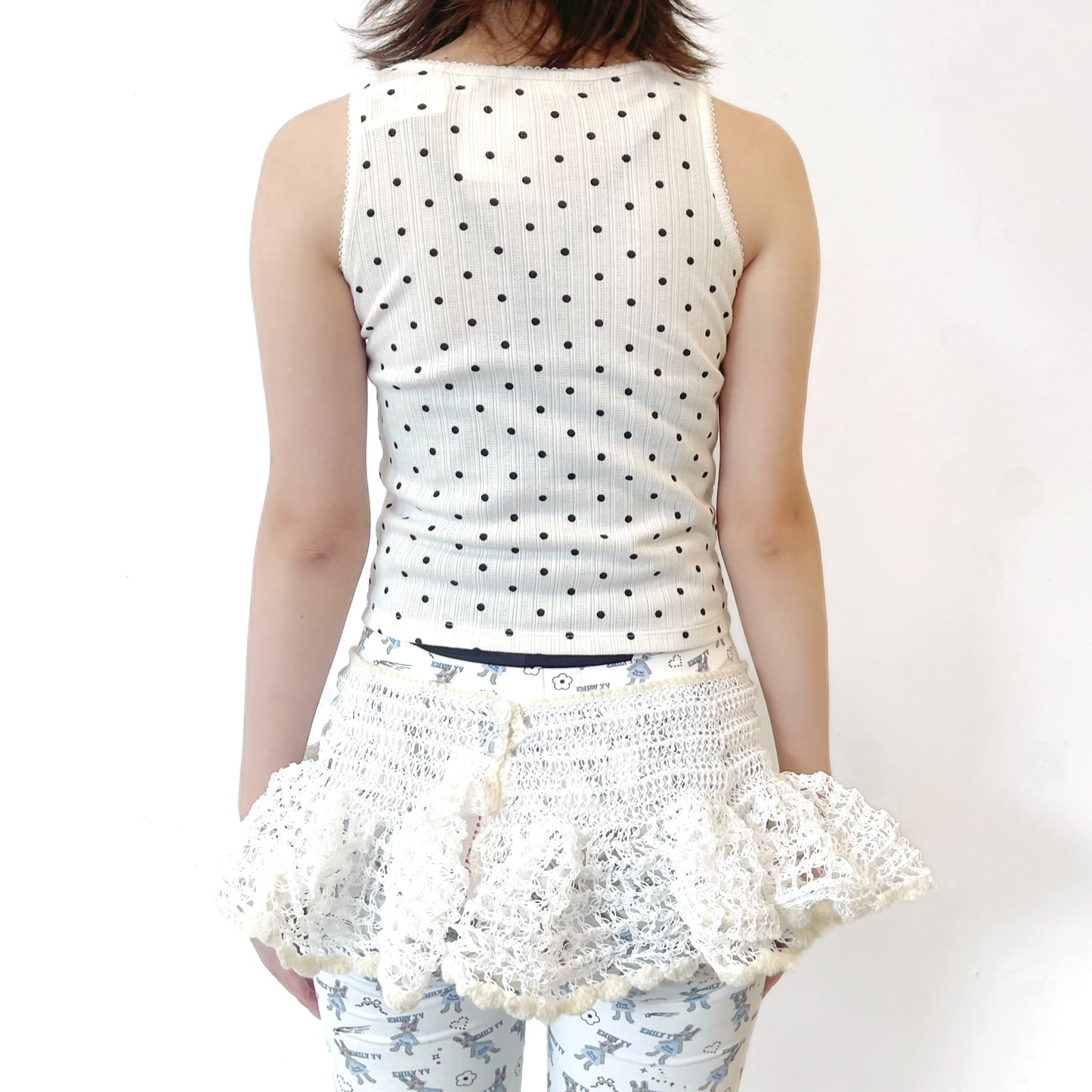 Rosette tops / white / タンクトップ