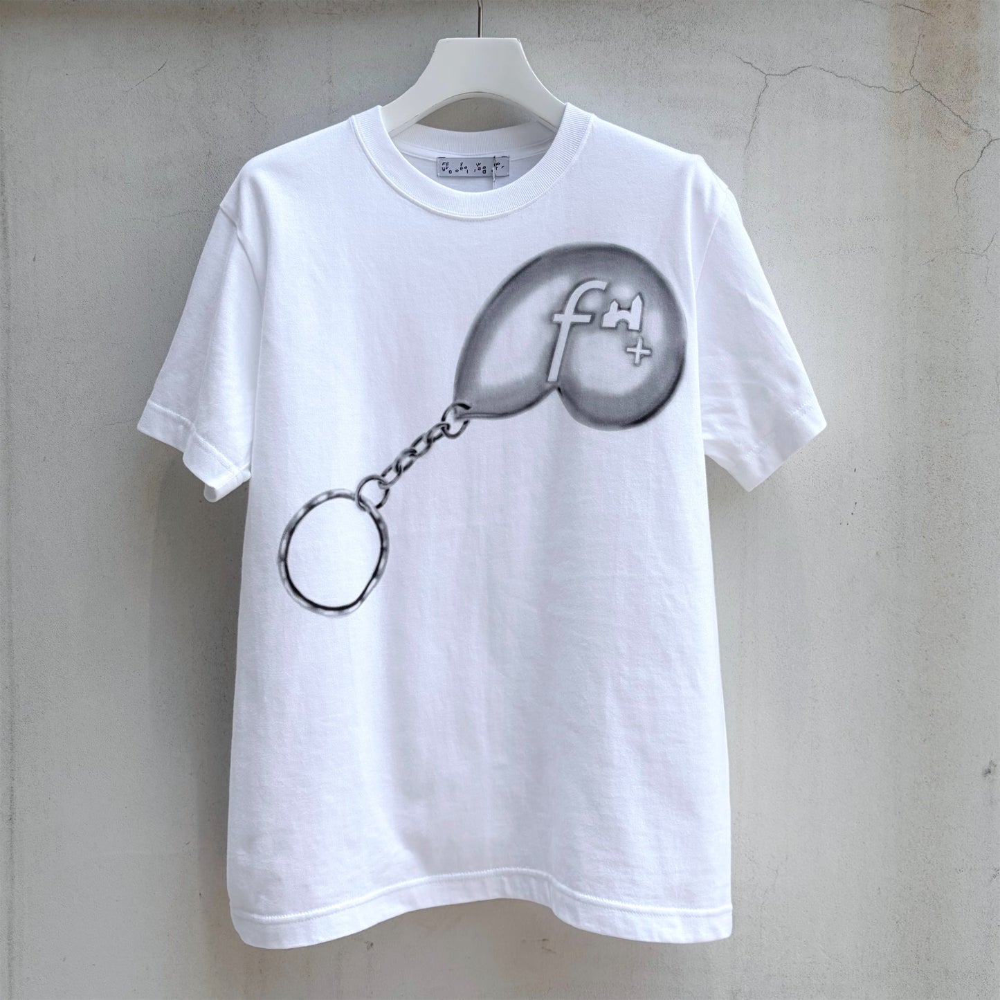 shell key chain print t shirt / white / オリジナルグラフィックTシャツ