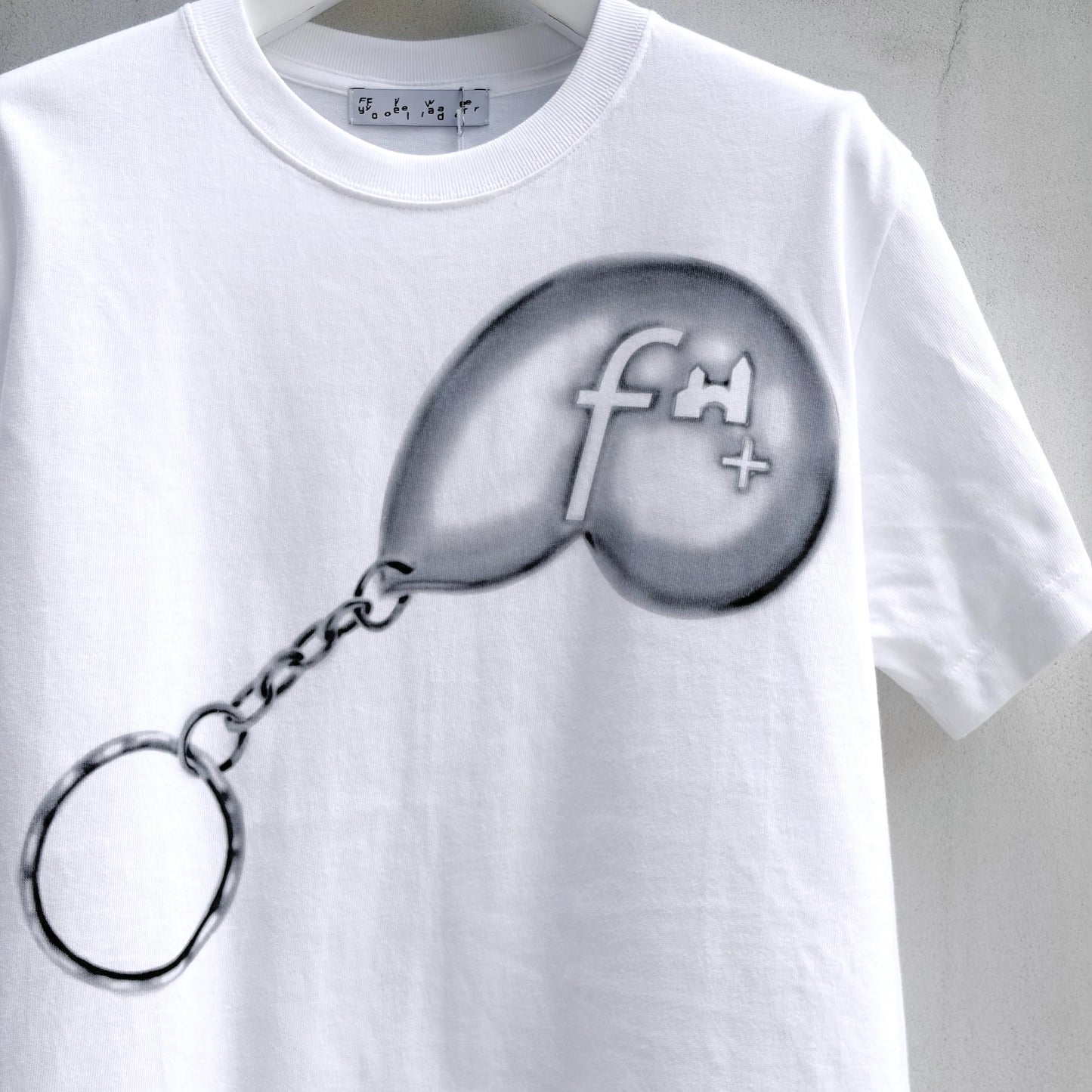 shell key chain print t shirt / white / オリジナルグラフィックTシャツ