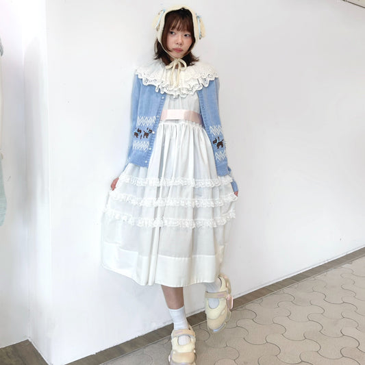 Puppies knitted cardigan / Blue / パピーニットカーディガン