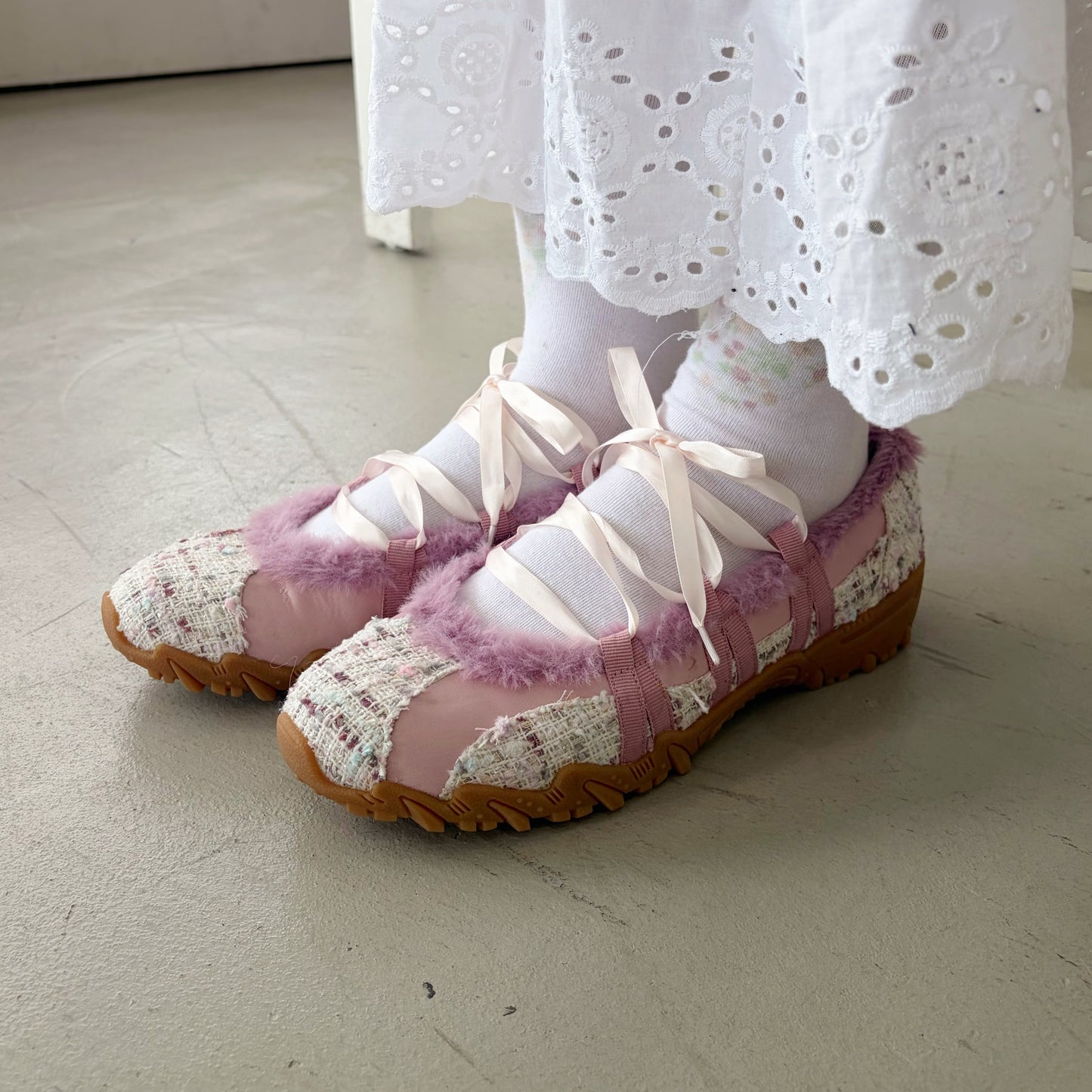 Turn / Pink tweed / yushokobayashiスニーカー