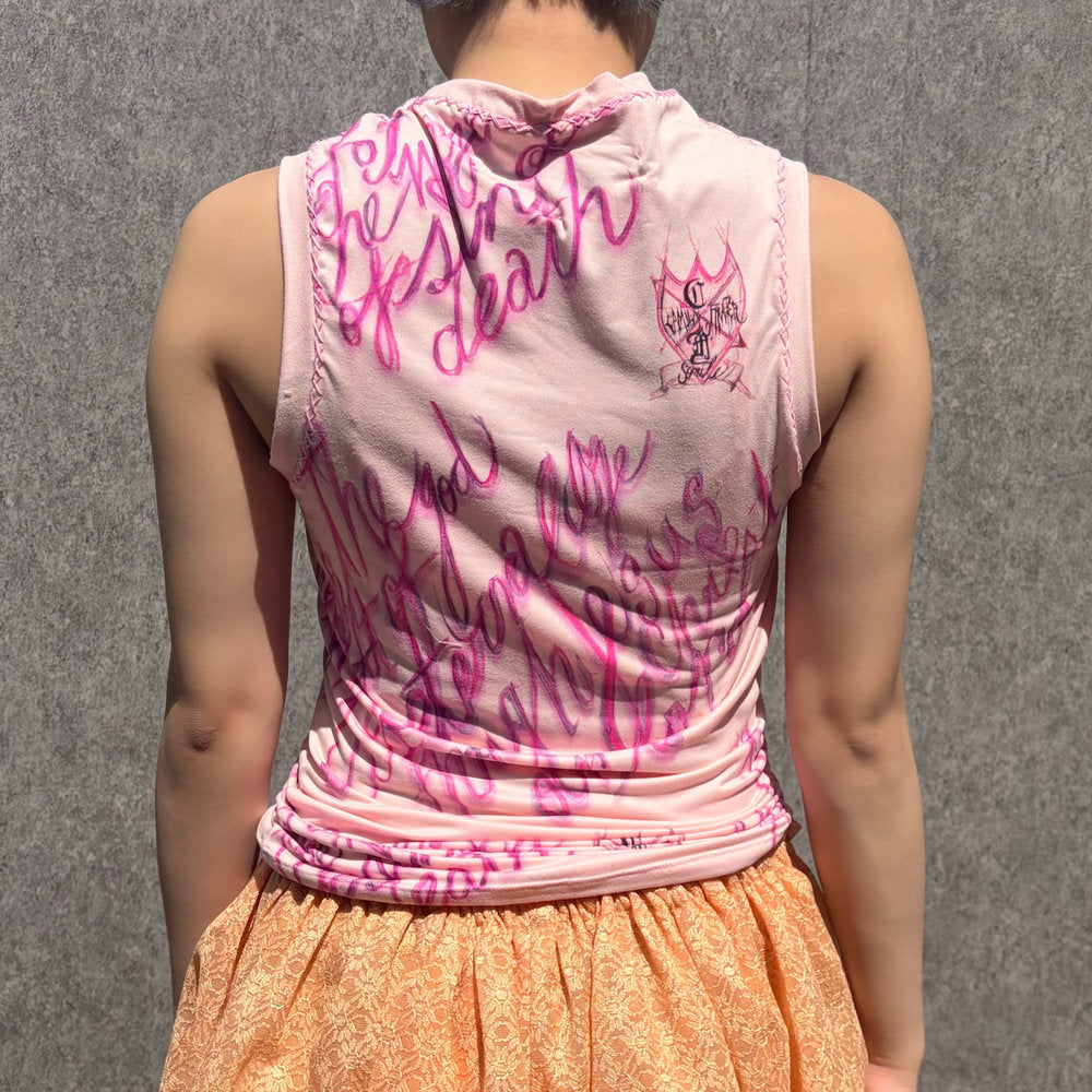 2 muscle tanks / pink / プリントタンクトップ