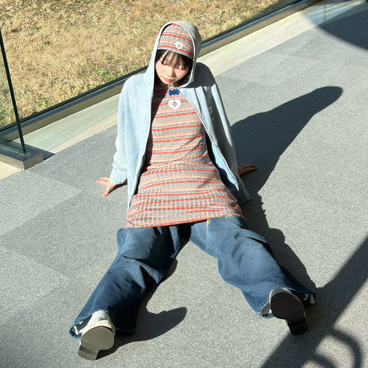 [F.E.E.S] rainbow sheer knit hair band / stripe / ニットヘアバンド