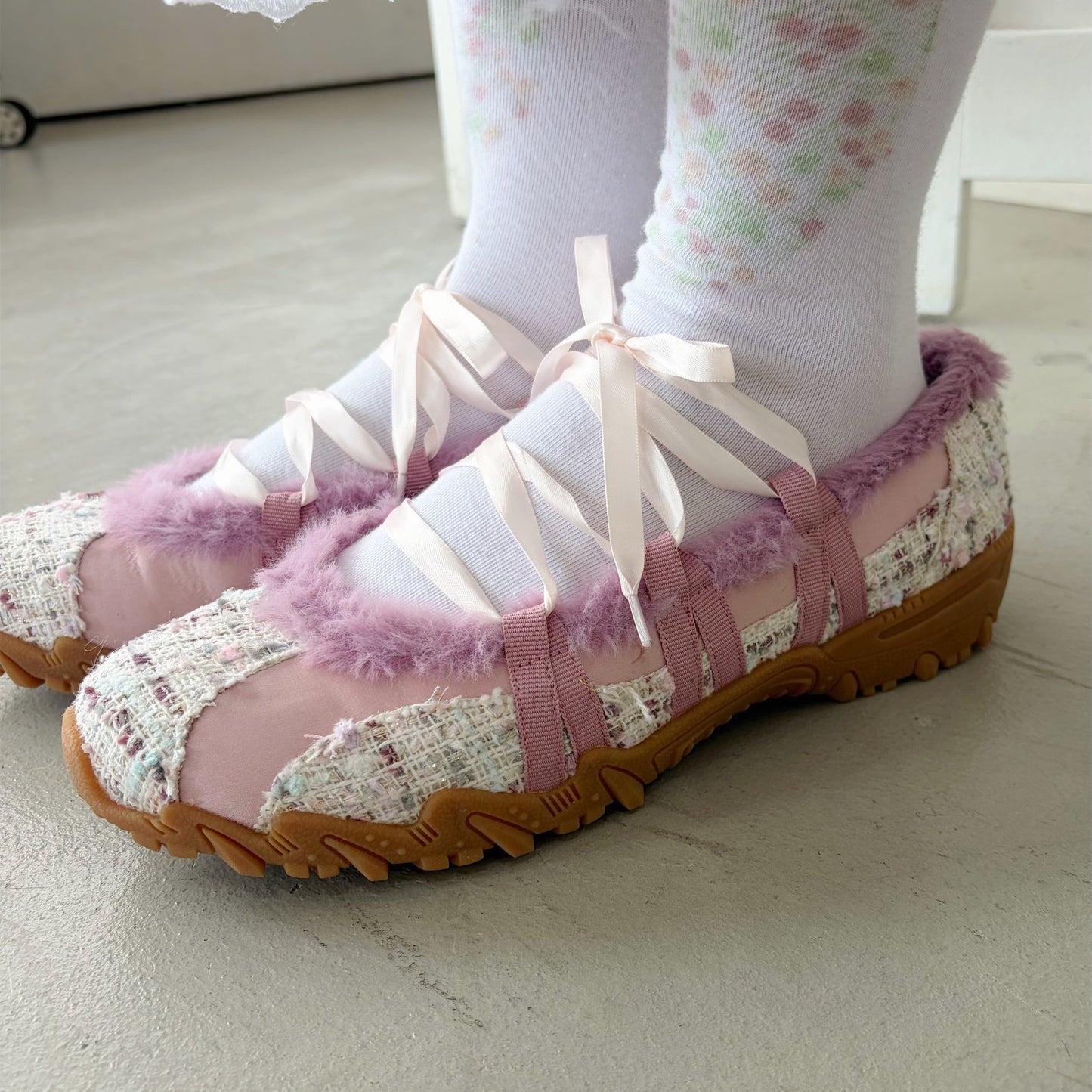 Turn / Pink tweed / yushokobayashiスニーカー