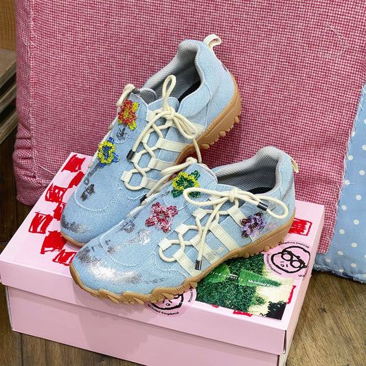 【MUnited Kingdomai x yushokobayashiコラボレーションシューズ】MK Double Bow / Denim / 23cm