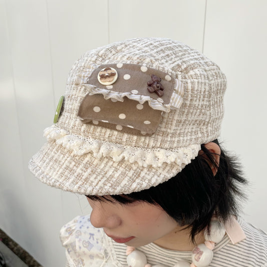 M?lodie Cap / Beige / ツイードキャップ