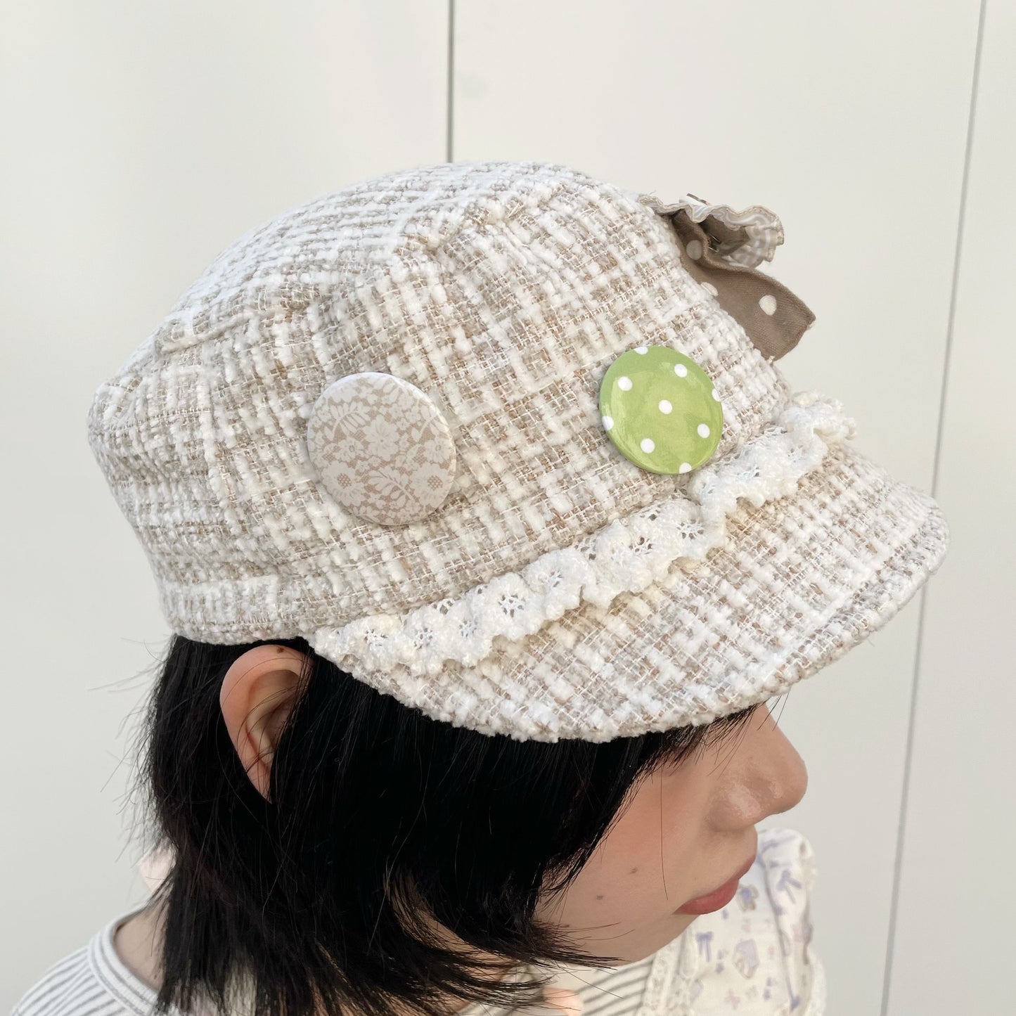 M?lodie Cap / Beige / ツイードキャップ