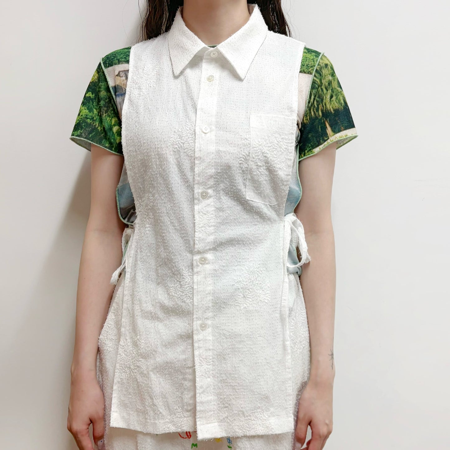 sleeveless shirt / white / ノースリーブシャツ