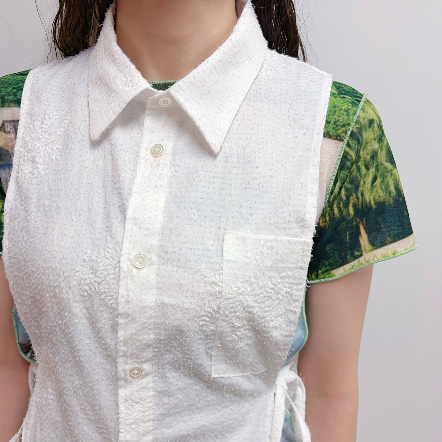sleeveless shirt / white / ノースリーブシャツ