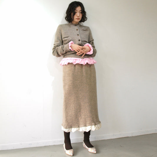 fulling skirt / beige / 縮絨加工ニットスカート