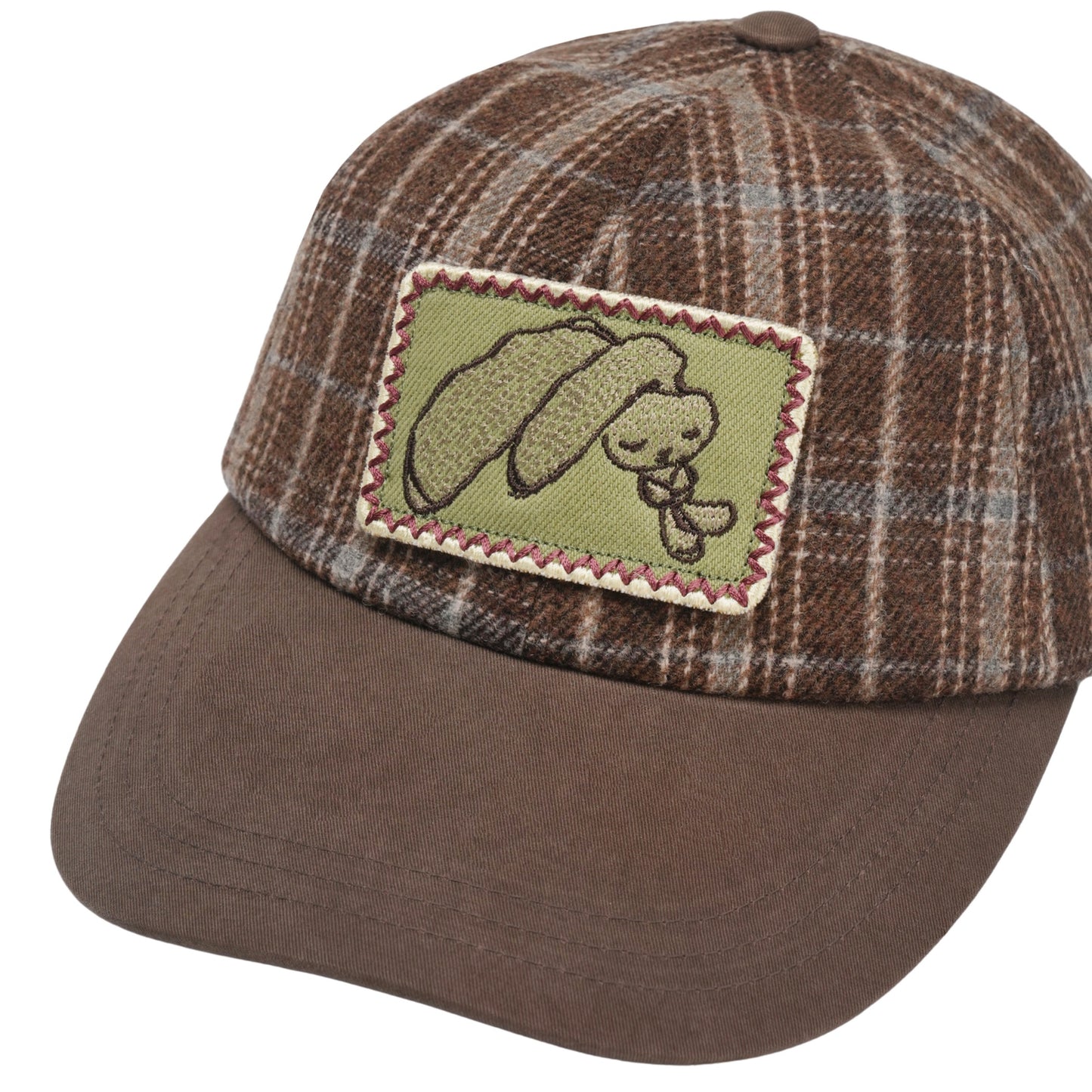 TEJI BUNNY EMBLEM CAP / BROWN / コラボレーショングラフィック刺繍キャップ