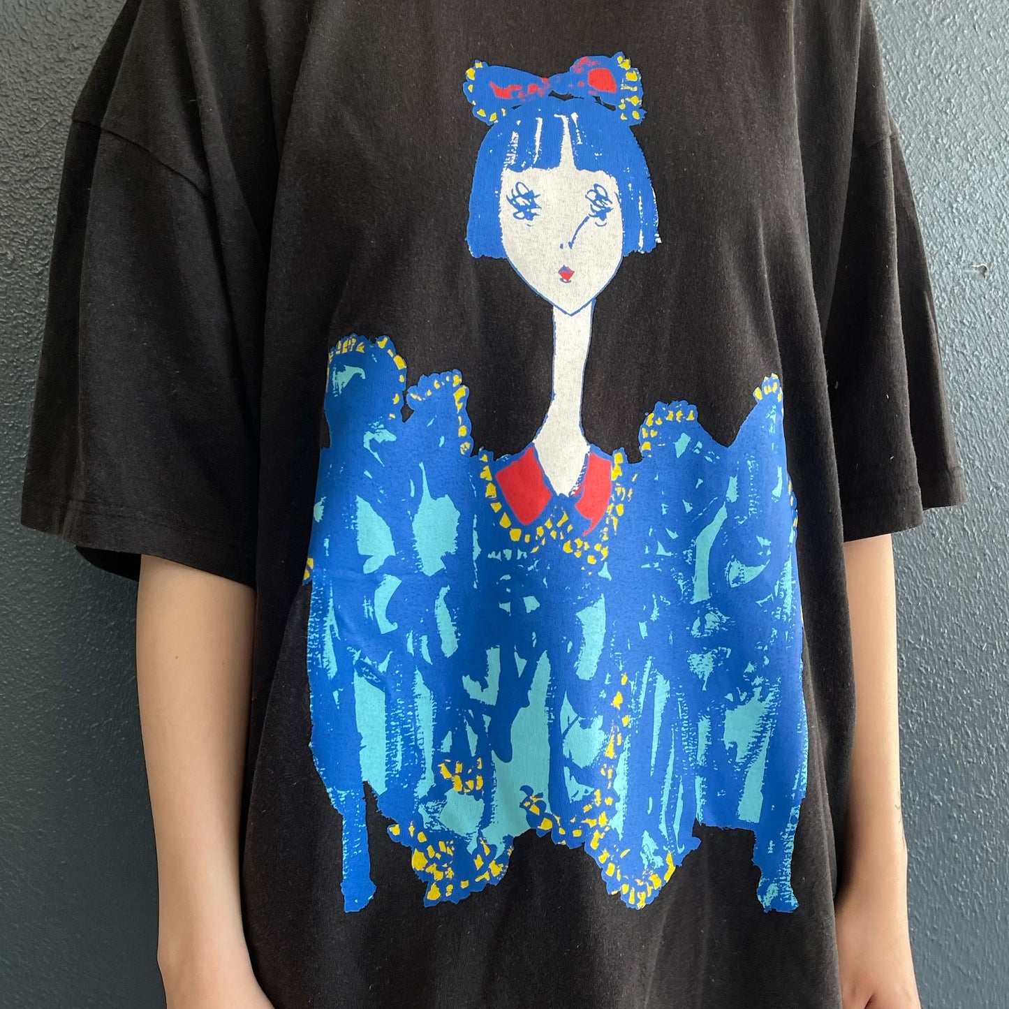LOUISE RIBBON T-SHIRT BIOWASHED / BLACK / MAYA SHIBASAKIコラボレーション