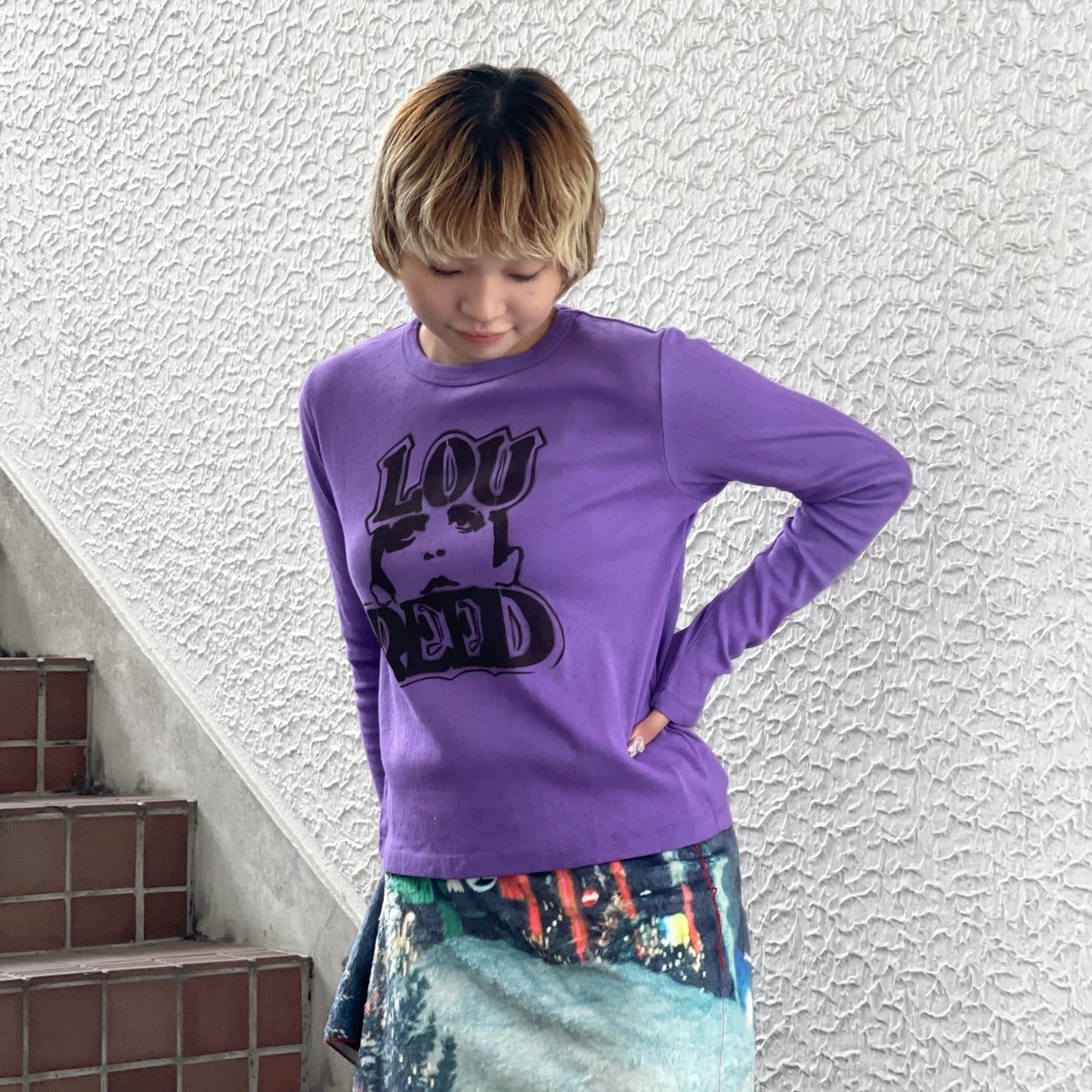Lou reed longsleeve / purple / エアブラシロングスリーブTシャツ