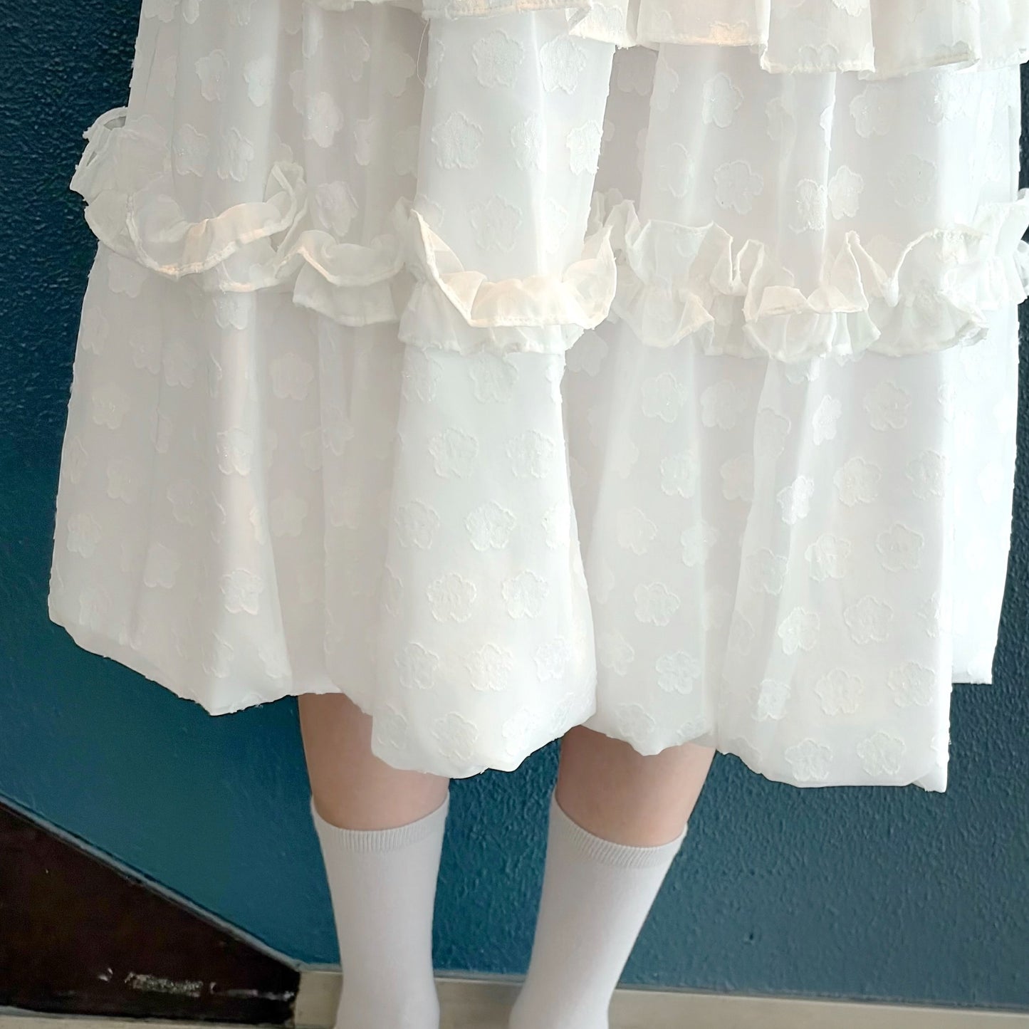 Layered Volume Lace Skirt / White / フリルバルーンスカート