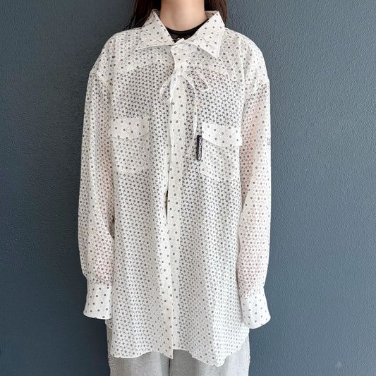 PRAIRIE OVERSIZED WESTERN SHIRT / WHITE / 花柄ウエスタンシャツ