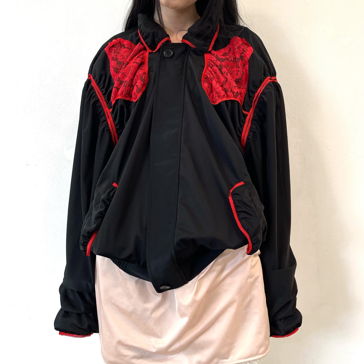 NICKERS BLOUSON / BLACK / サテンブルゾンジャケット