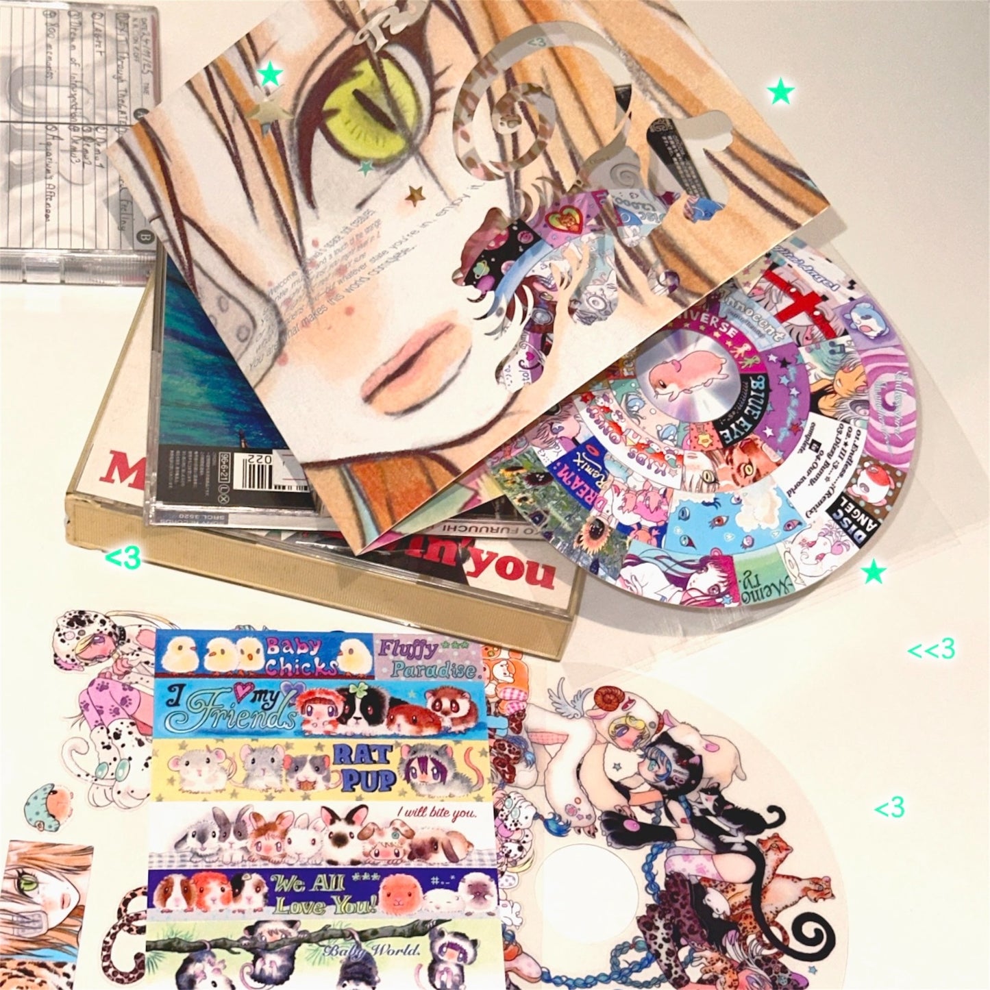 【oliwa】Fluffy paradise sticker set / ステッカーセット