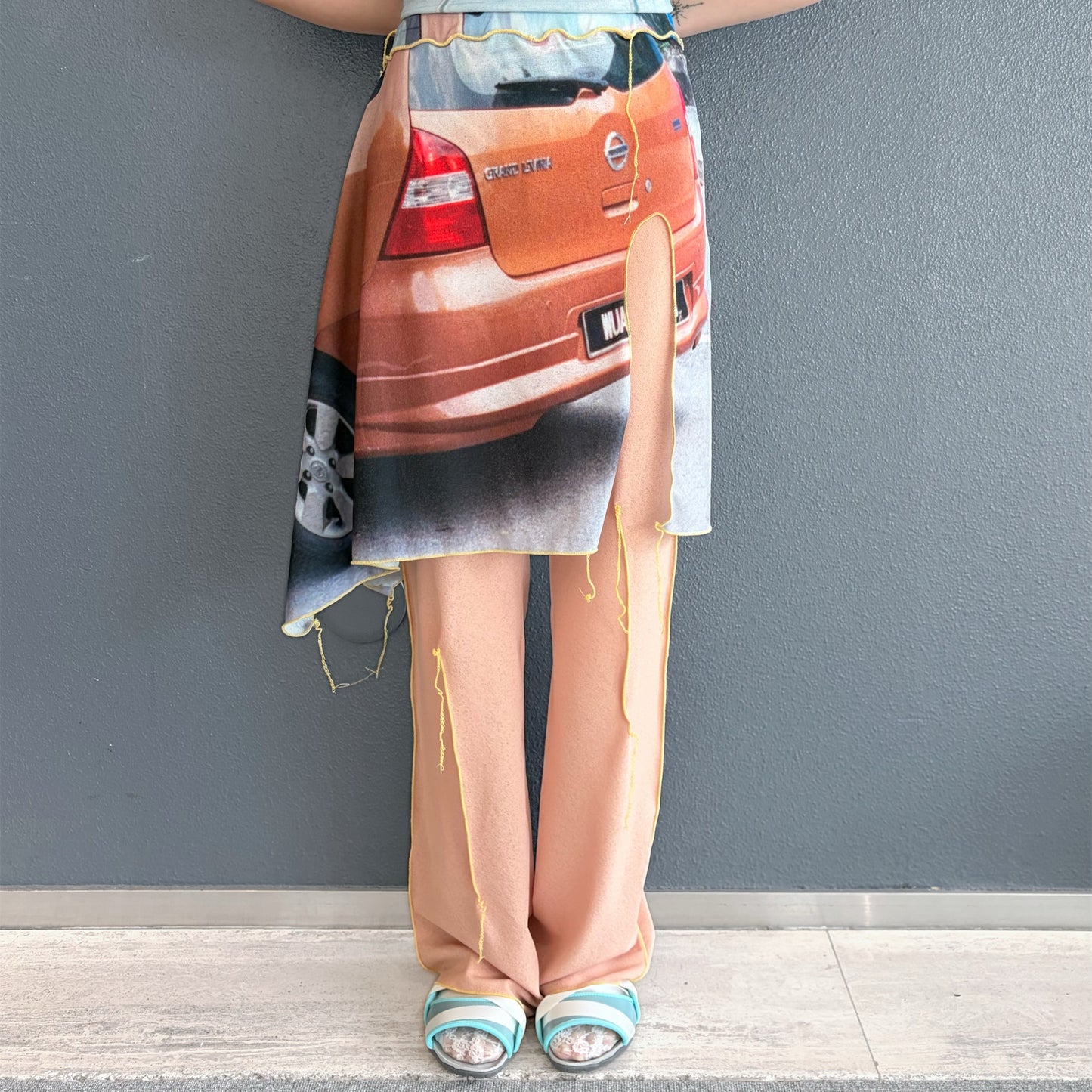easy pants with skirt / car / スカート付きイージーパンツ