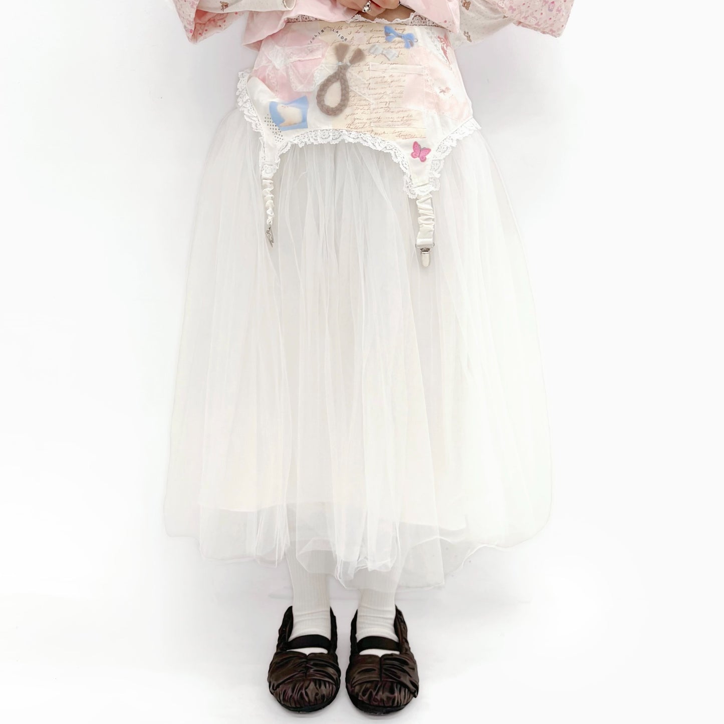 Anette Garter Tutu Skirt / White / ガーターベルト付きチュチュスカート