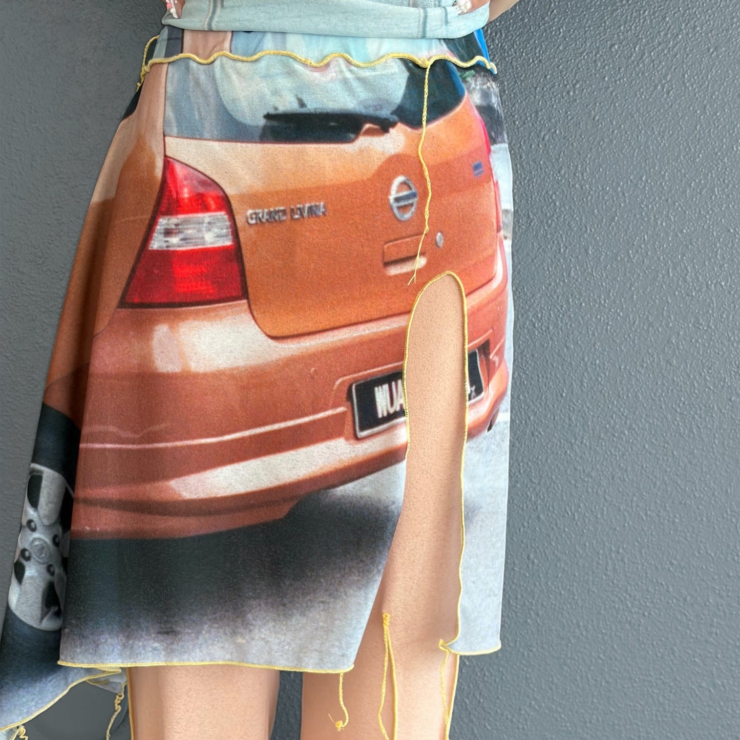 easy pants with skirt / car / スカート付きイージーパンツ