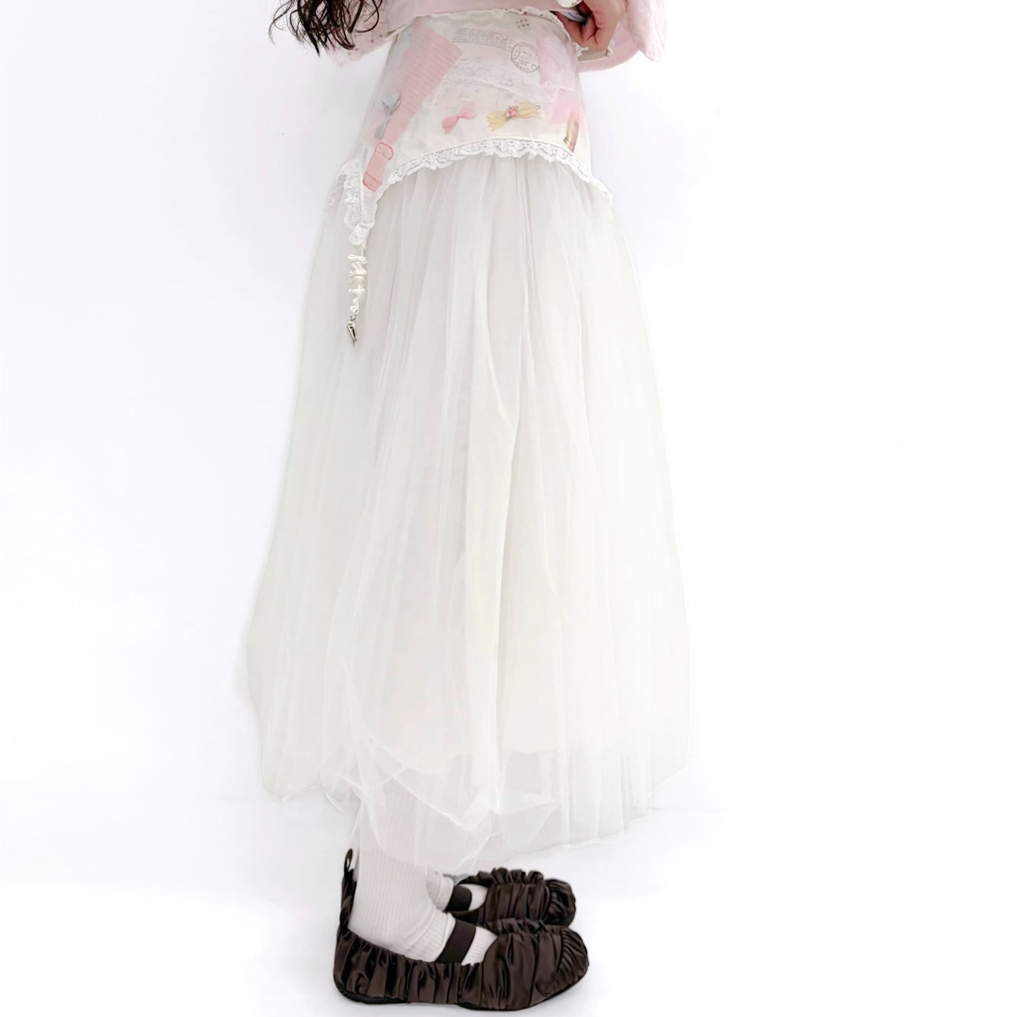 Anette Garter Tutu Skirt / White / ガーターベルト付きチュチュスカート