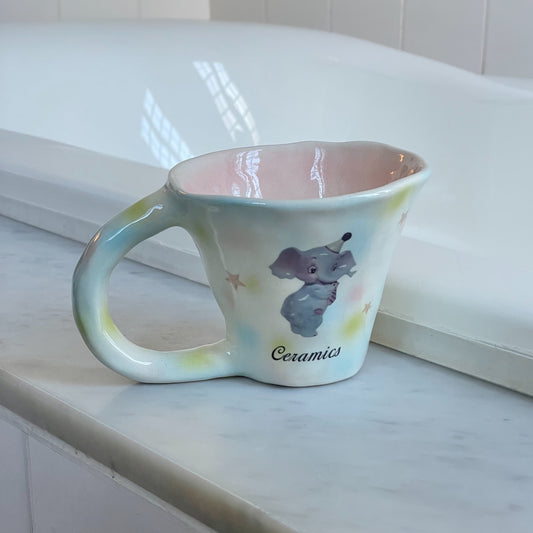 Vintage "Ceramic" elephant ugly mug / ヴィンテージエレファントマグカップ