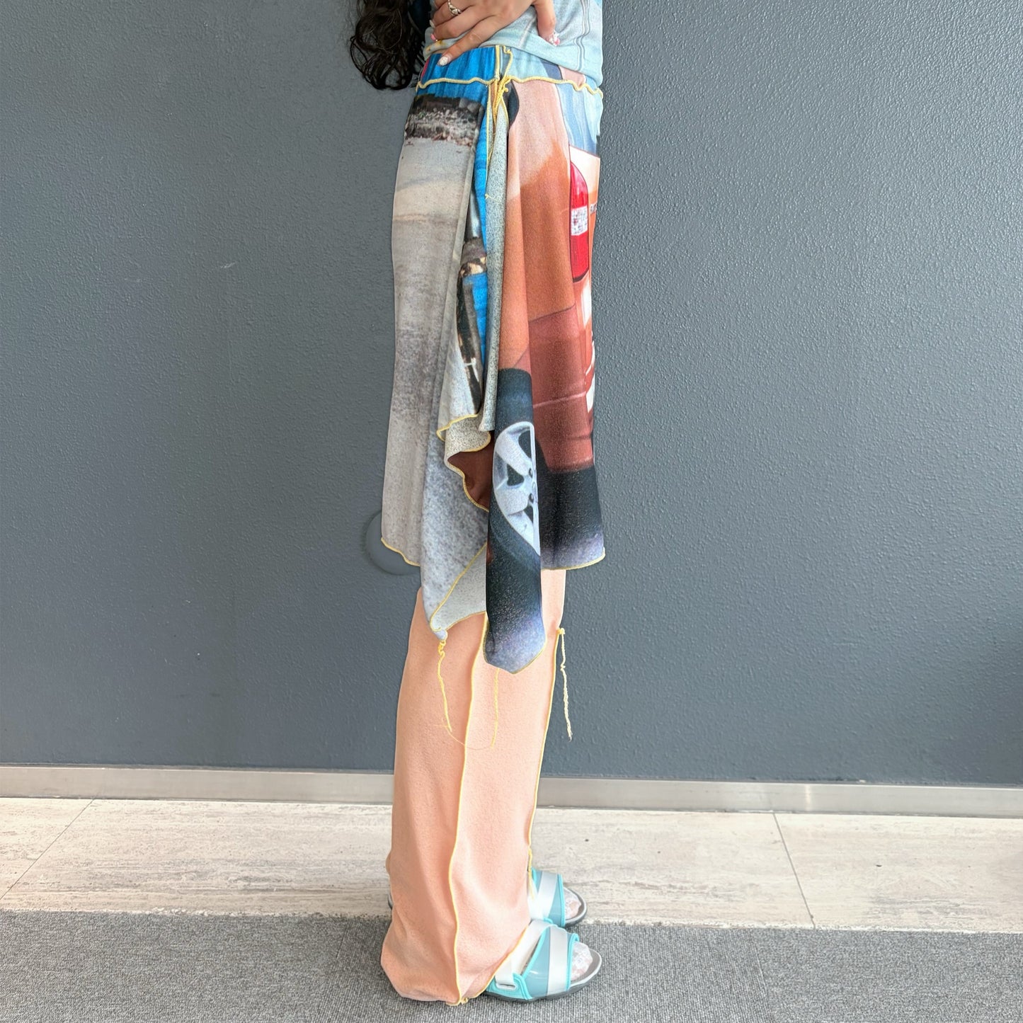 easy pants with skirt / car / スカート付きイージーパンツ