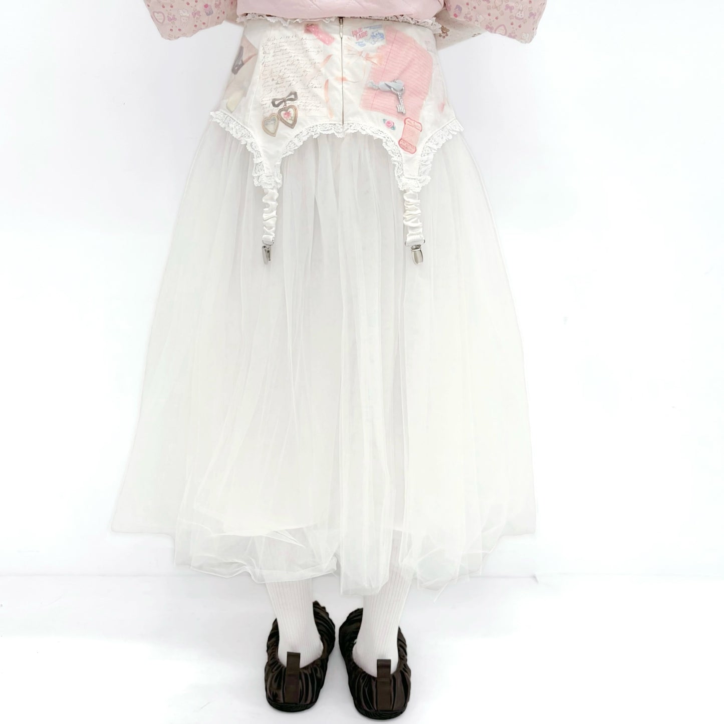 Anette Garter Tutu Skirt / White / ガーターベルト付きチュチュスカート