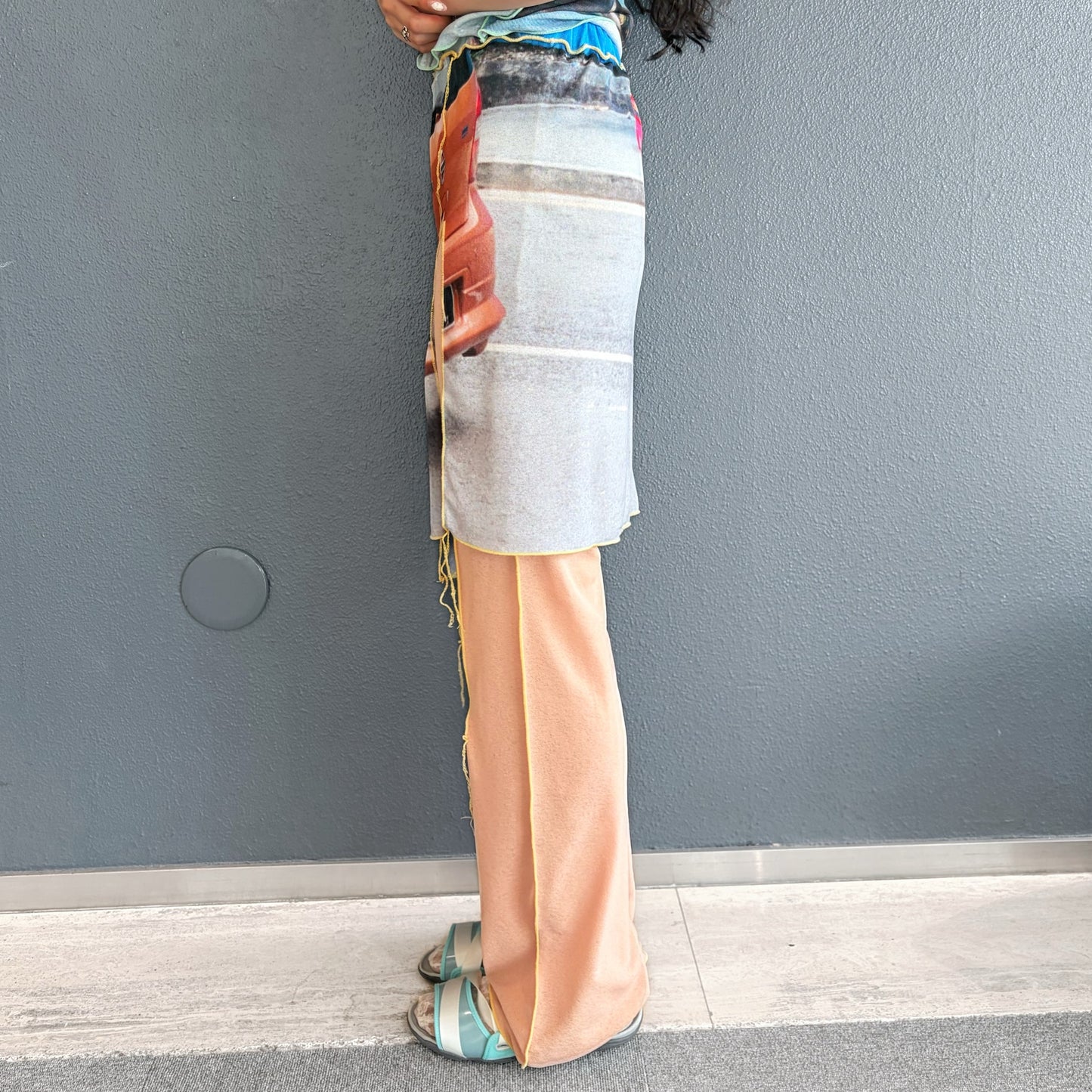 easy pants with skirt / car / スカート付きイージーパンツ