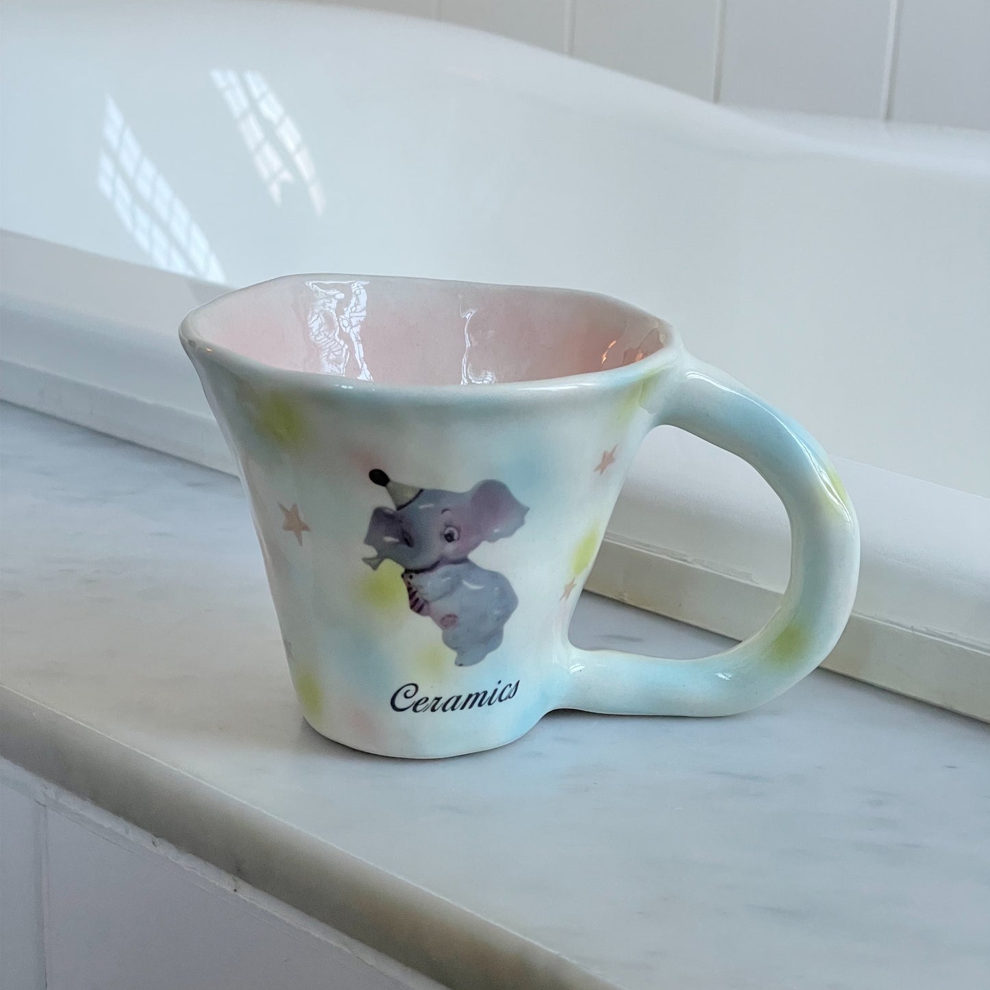 Vintage "Ceramic" elephant ugly mug / ヴィンテージエレファントマグカップ