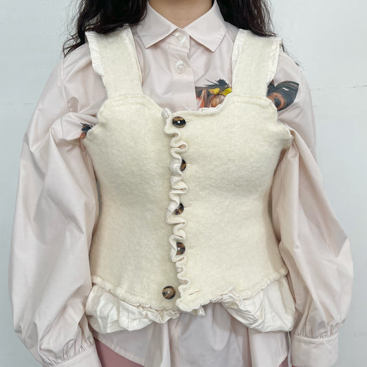 fulling camisole / white / 縮絨キャミソール