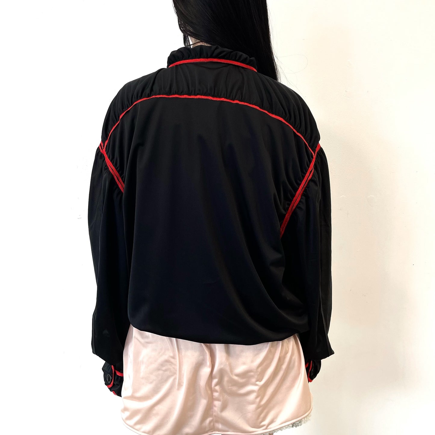 NICKERS BLOUSON / BLACK / サテンブルゾンジャケット