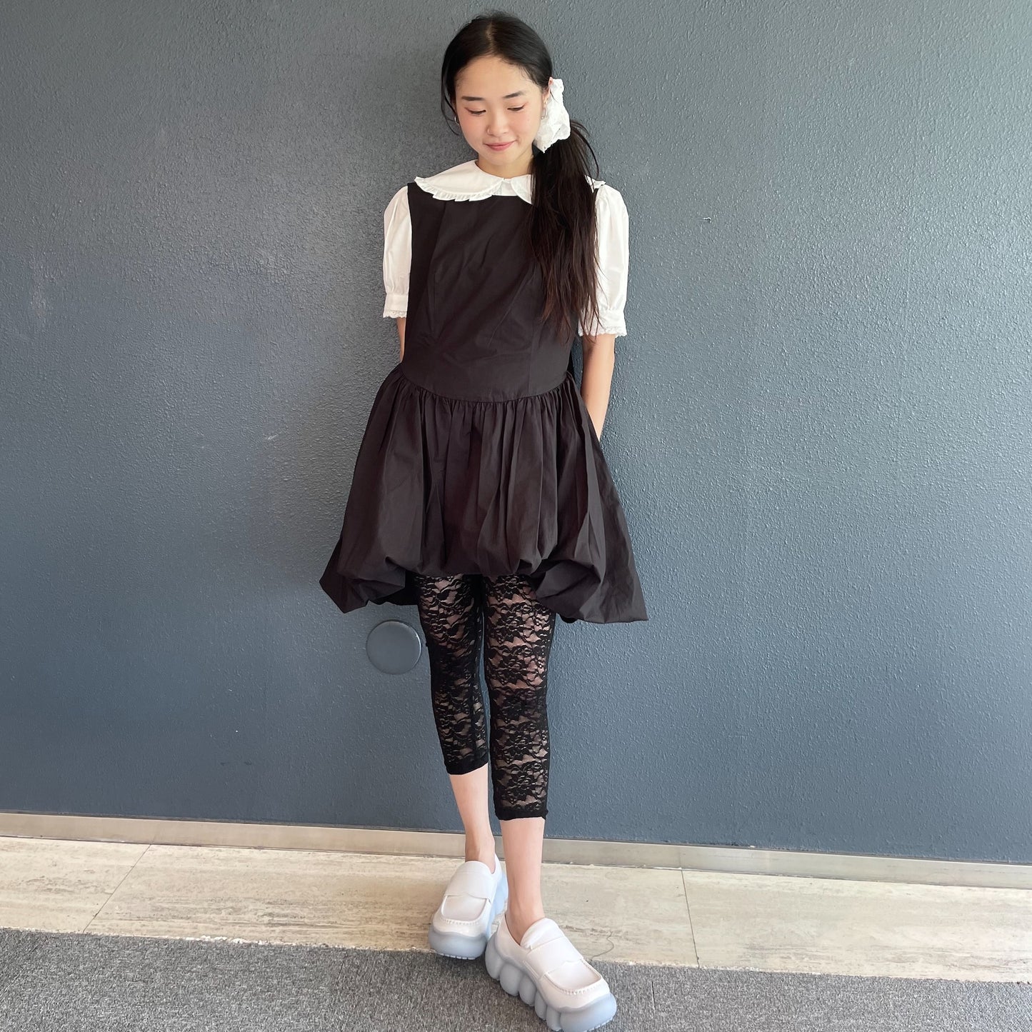 Lulu balloon dress / Black / バルーンシルエットドレス