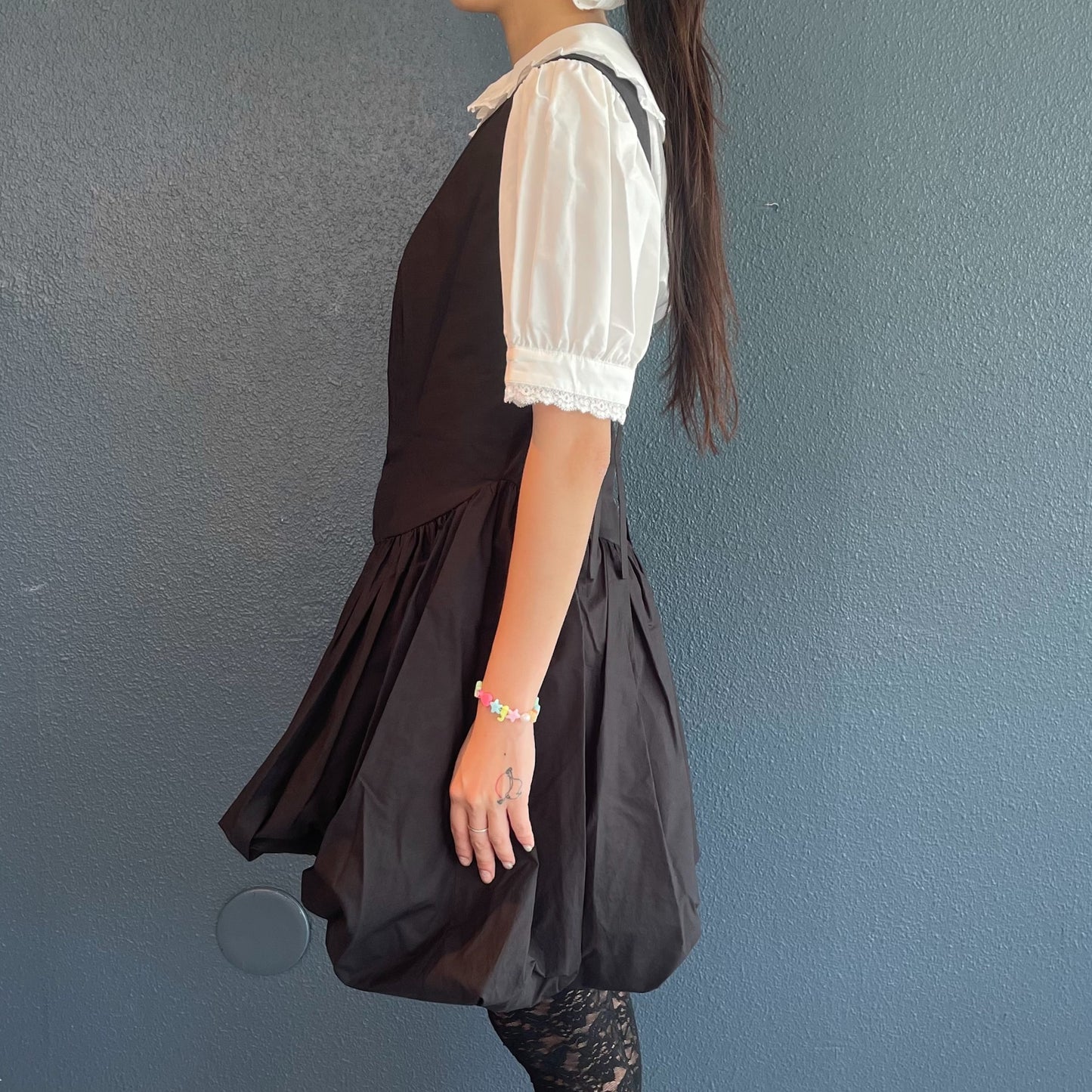 Lulu balloon dress / Black / バルーンシルエットドレス