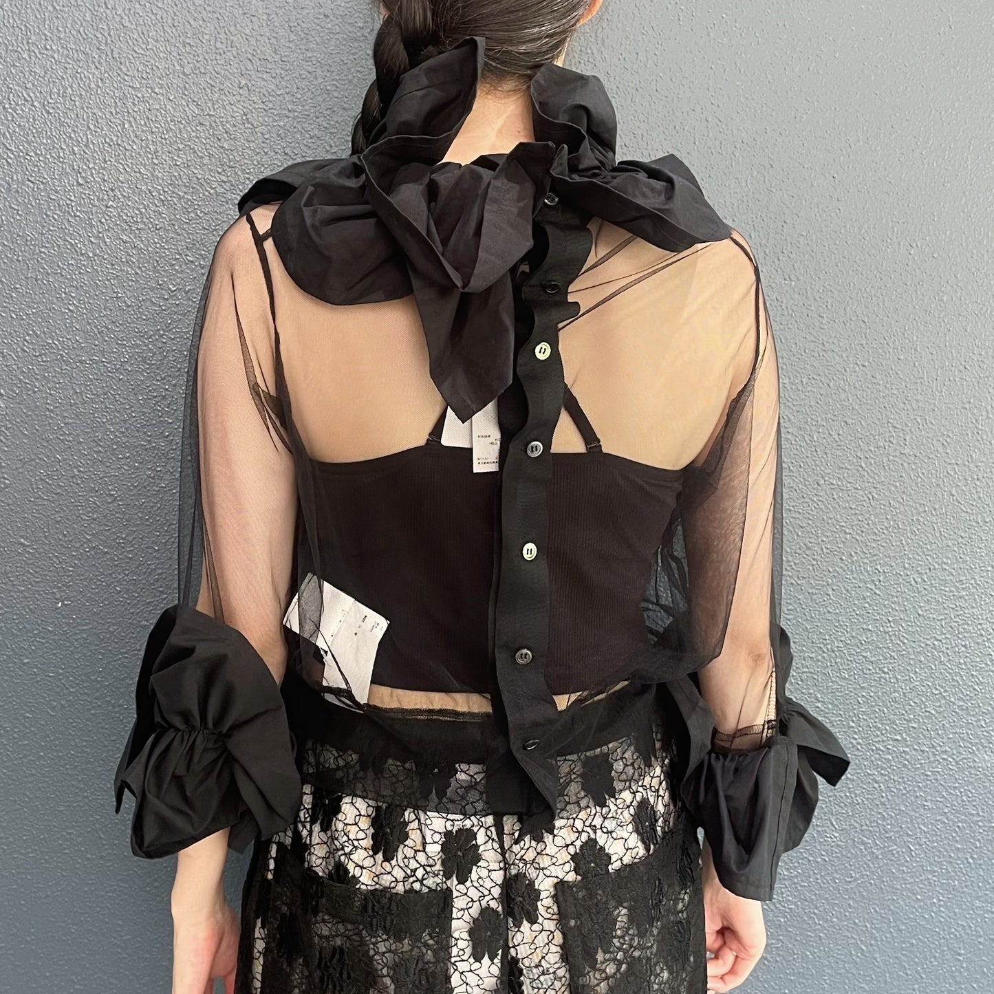 Frill Tulle Top / Black / フリルチュールトップ