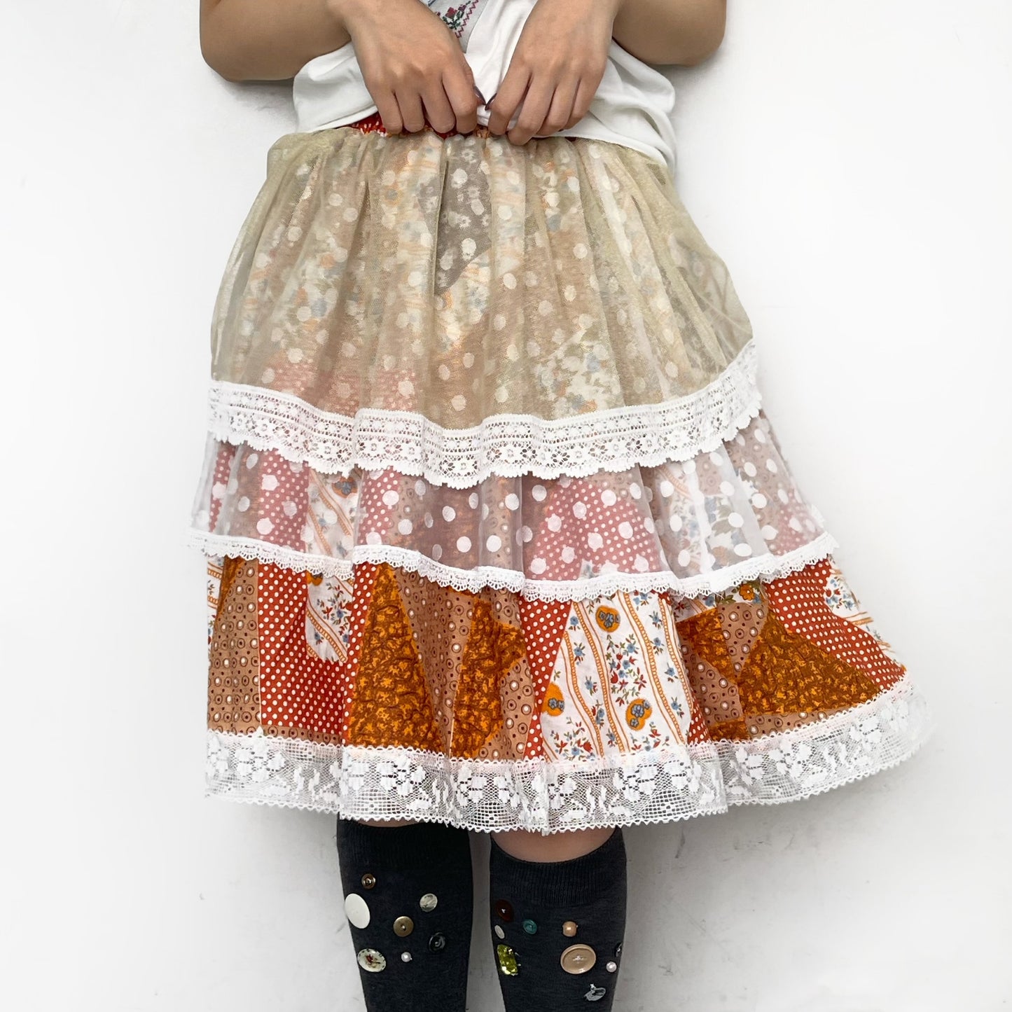 layered skirt / Orange / レイヤードスカート