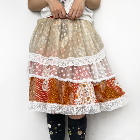 layered skirt / Orange / レイヤードスカート