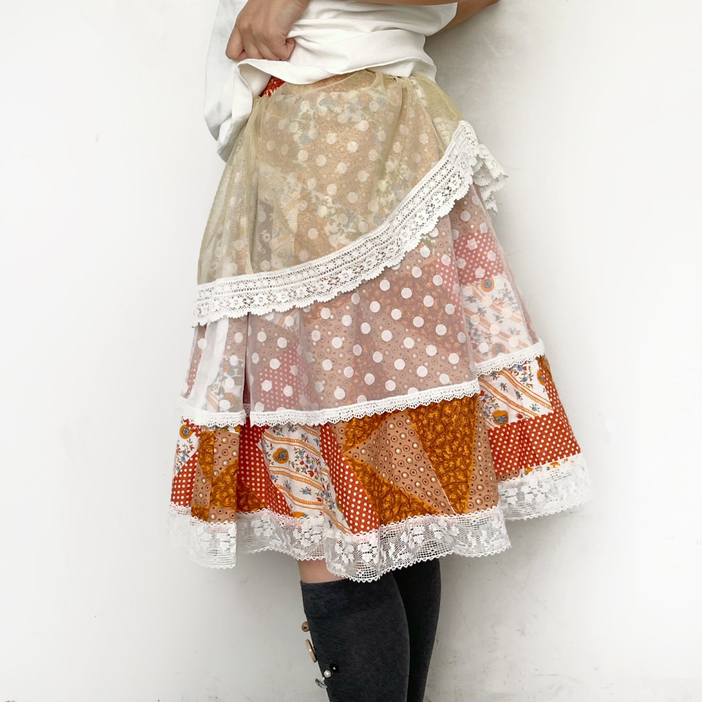 layered skirt / Orange / レイヤードスカート