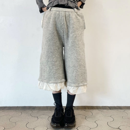 fulling pants / gray / 縮絨加工ニットパンツ