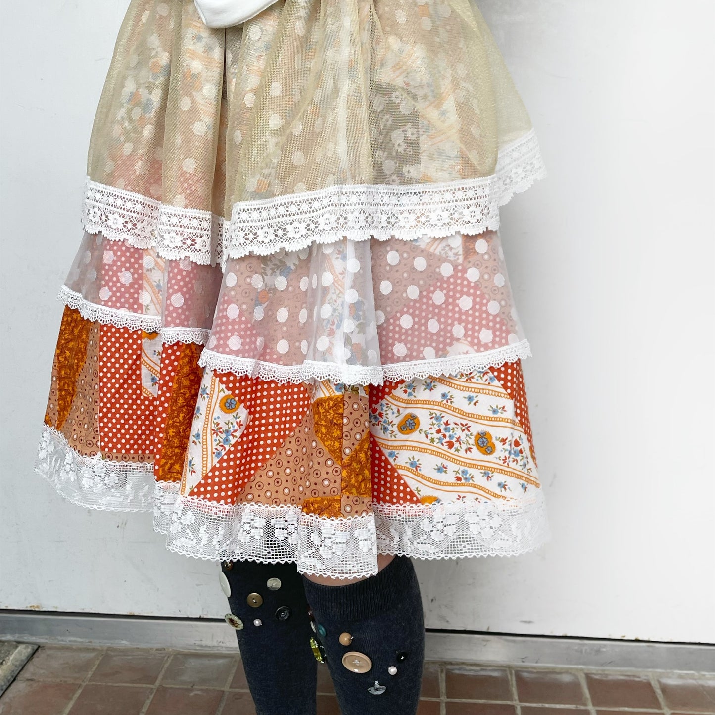 layered skirt / Orange / レイヤードスカート