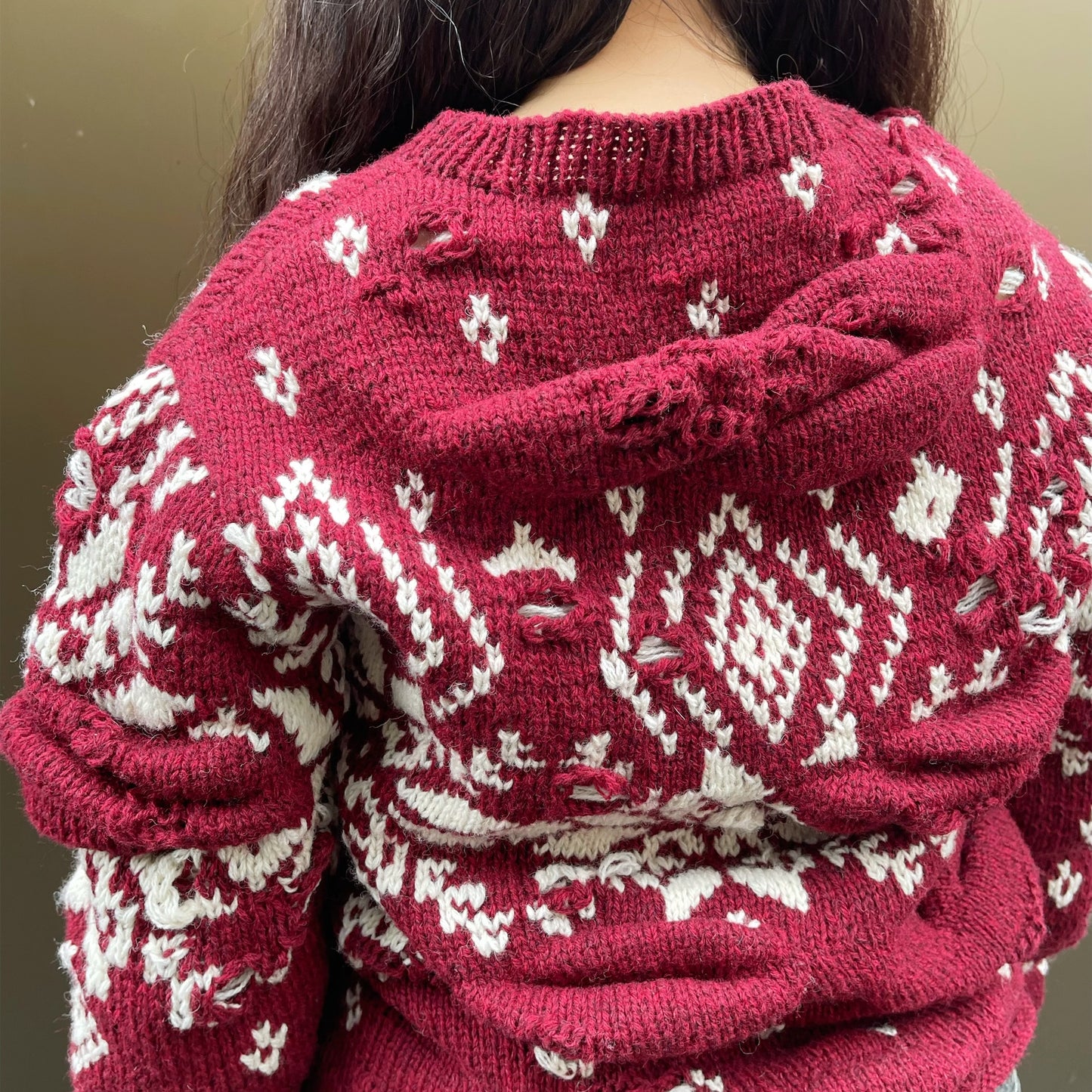 Unstable Nordic Knit / burgundy / フェアアイルニット