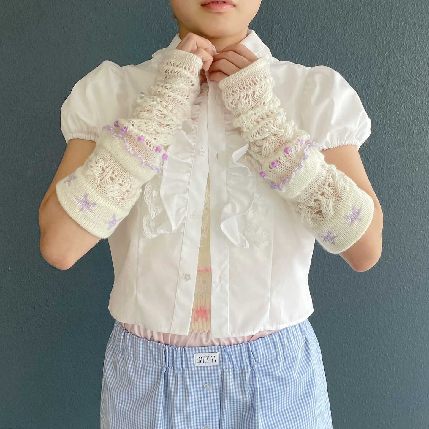 Frill short shirts / White / フリルショートシャツ