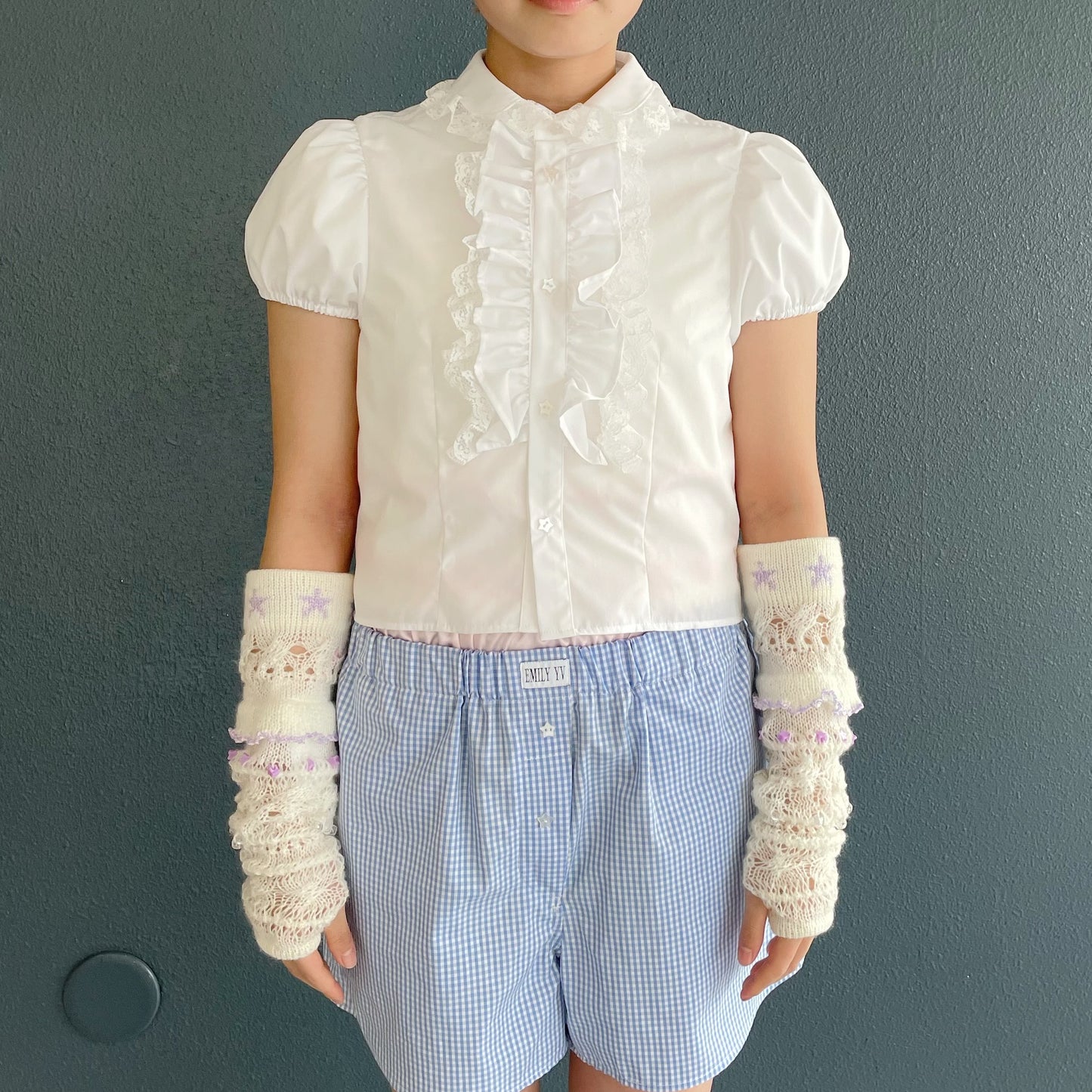 Frill short shirts / White / フリルショートシャツ