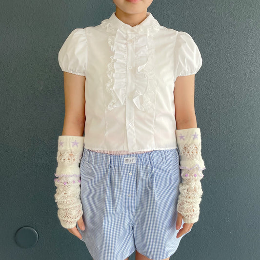 Frill short shirts / White / フリルショートシャツ
