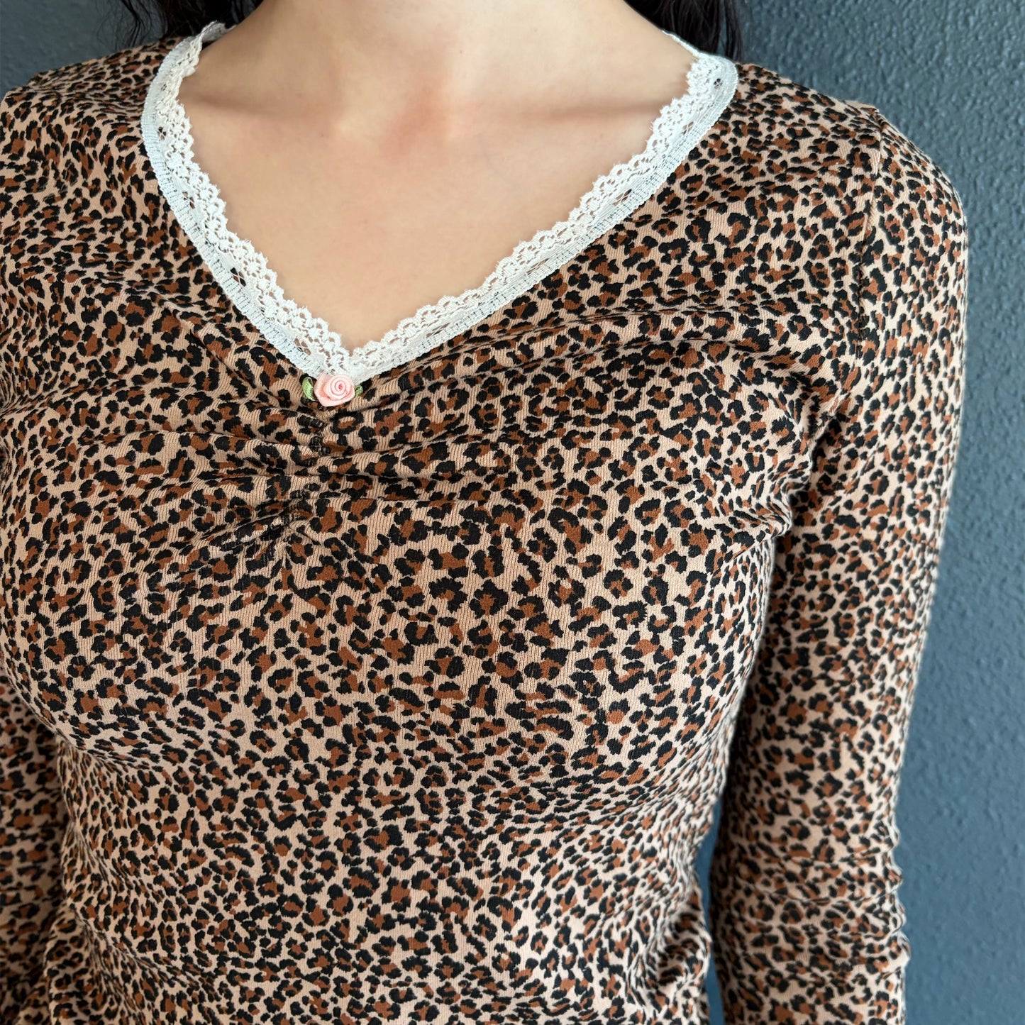 [F.E.E.S] leopard lace top / beige / レオパードレーストップ