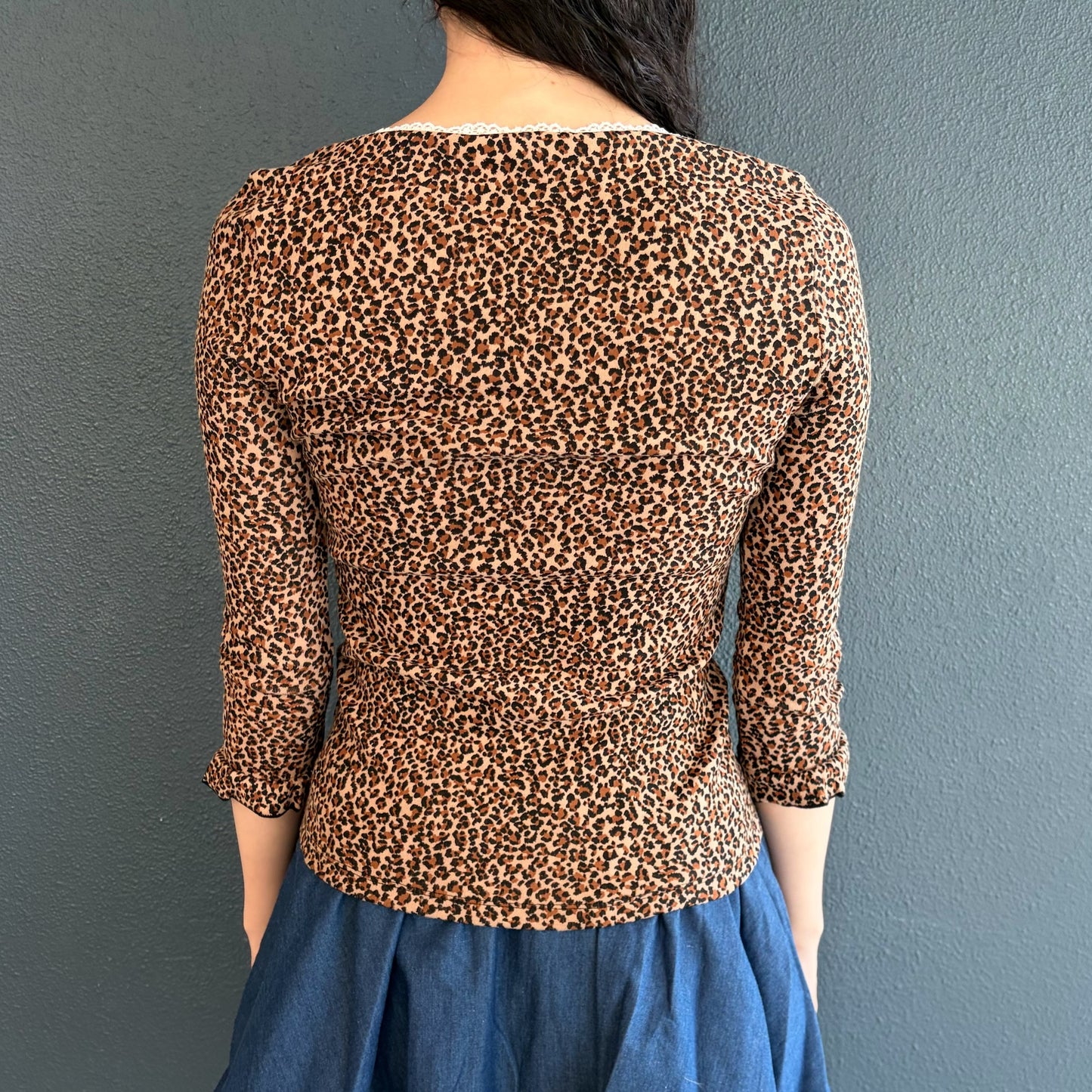 [F.E.E.S] leopard lace top / beige / レオパードレーストップ